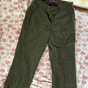 Gloria Vanderbilt Olive Polka Dot pants